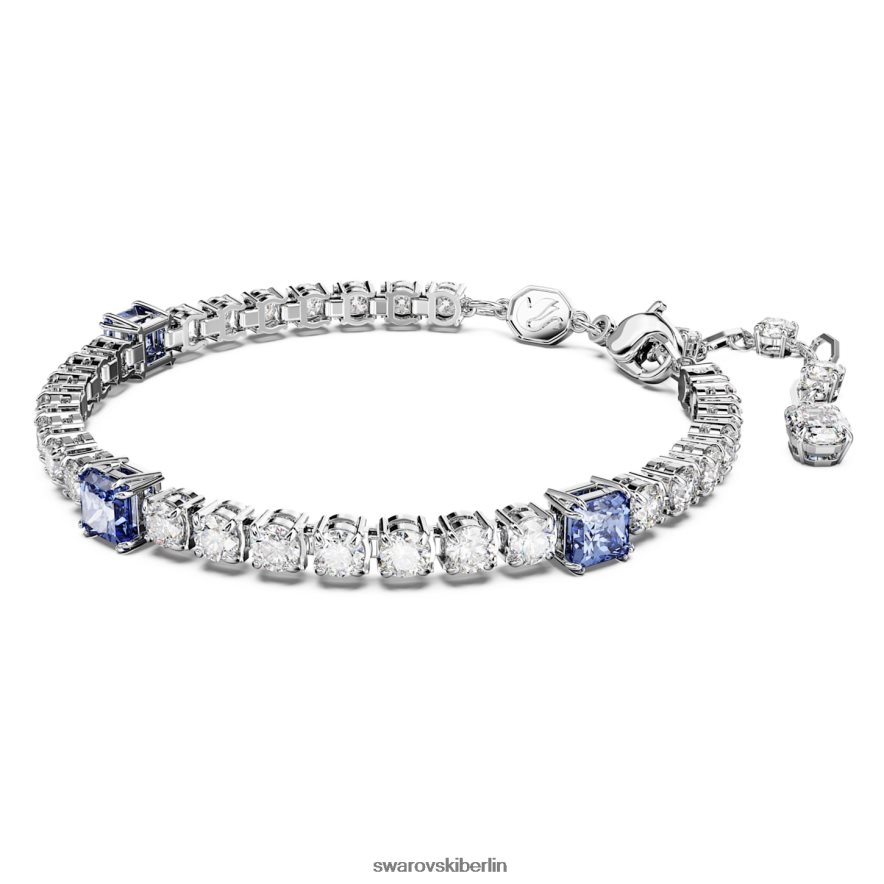 Swarovski Matrix-Tennisarmband Mischschliffe, blau, rhodiniert Schmuck HLT448576