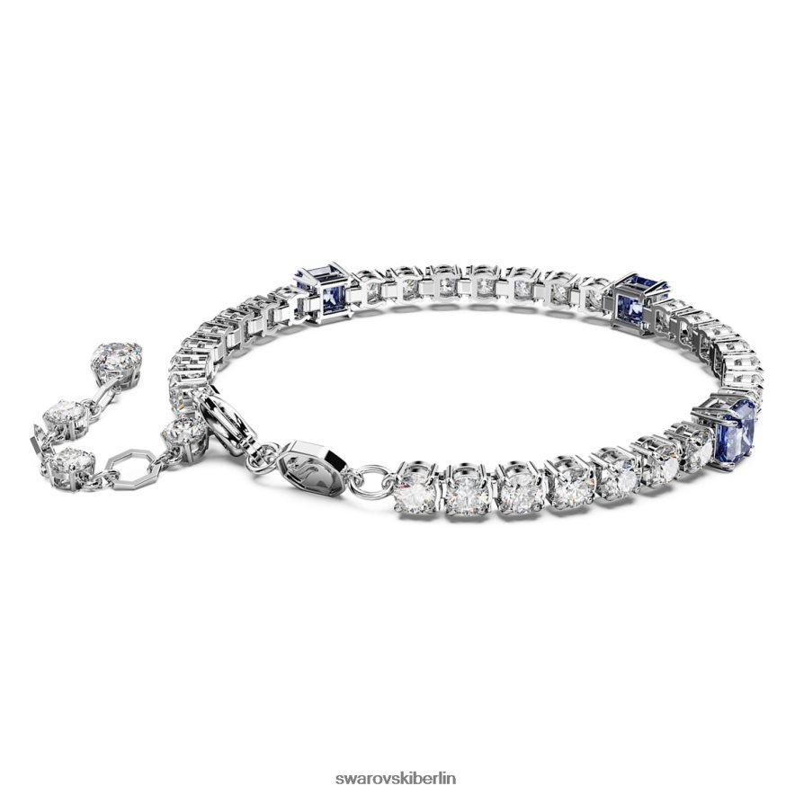 Swarovski Matrix-Tennisarmband Mischschliffe, blau, rhodiniert Schmuck HLT448576