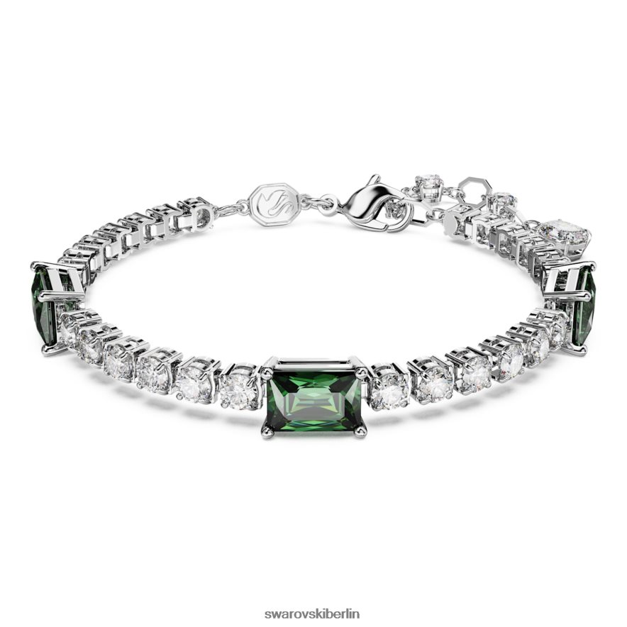 Swarovski Matrix-Tennisarmband Mischschliffe, grün, rhodiniert Schmuck HLT448577