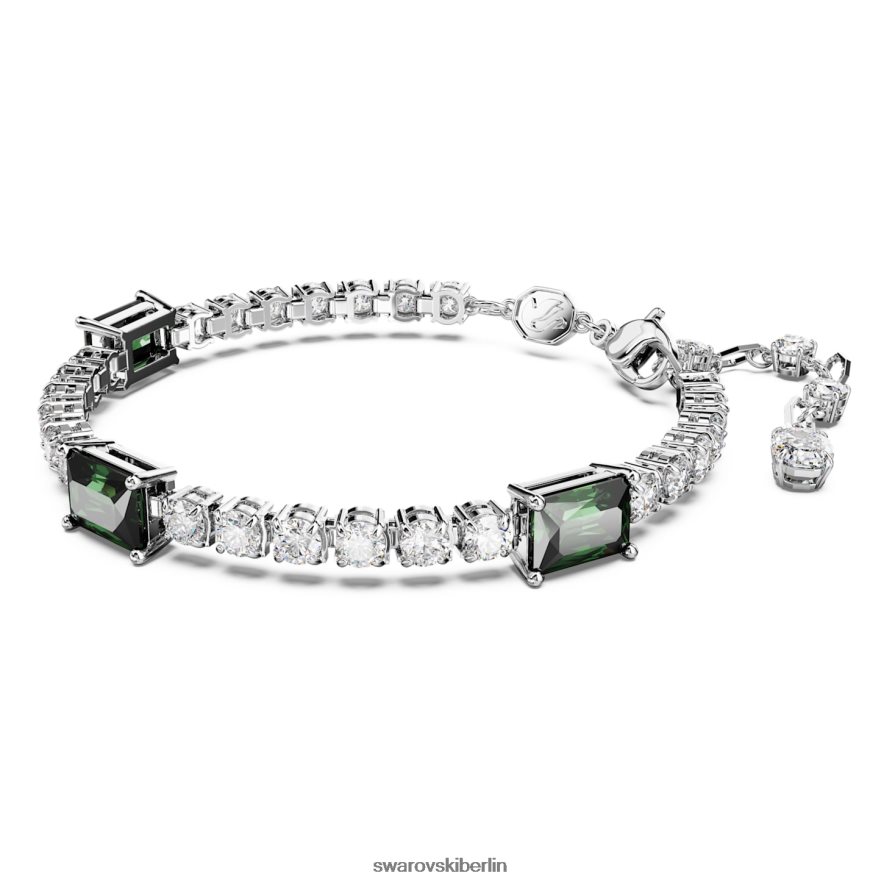 Swarovski Matrix-Tennisarmband Mischschliffe, grün, rhodiniert Schmuck HLT448577