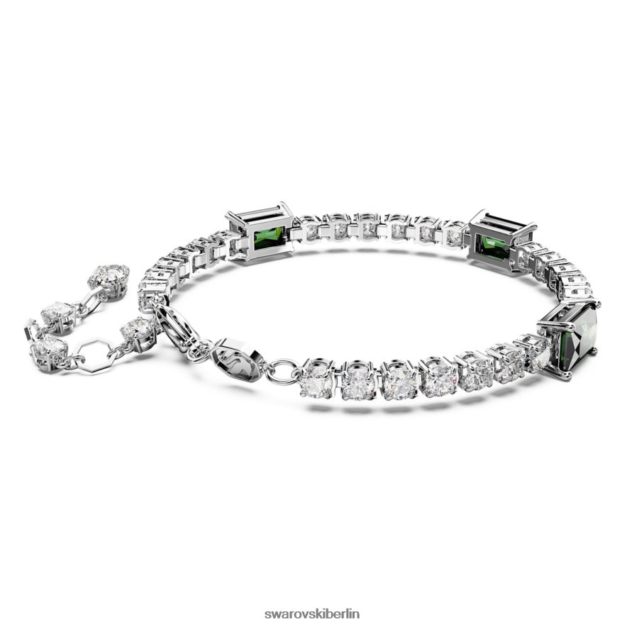 Swarovski Matrix-Tennisarmband Mischschliffe, grün, rhodiniert Schmuck HLT448577
