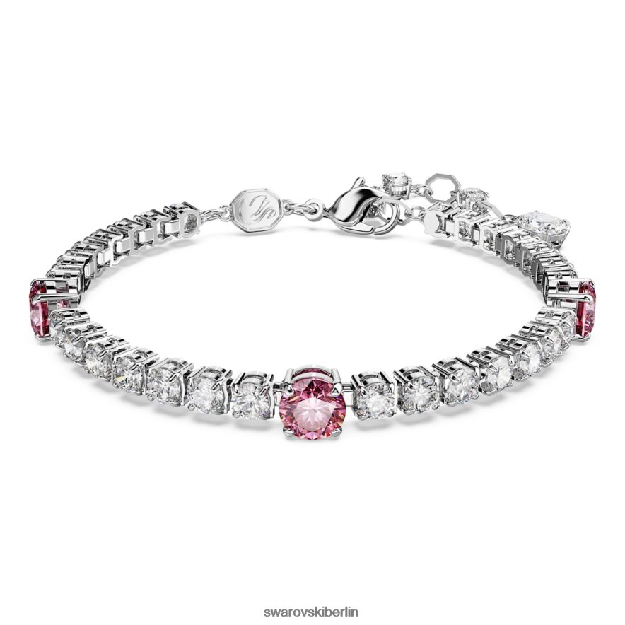 Swarovski Matrix-Tennisarmband Mischschliffe, rosa, rhodiniert Schmuck HLT448578