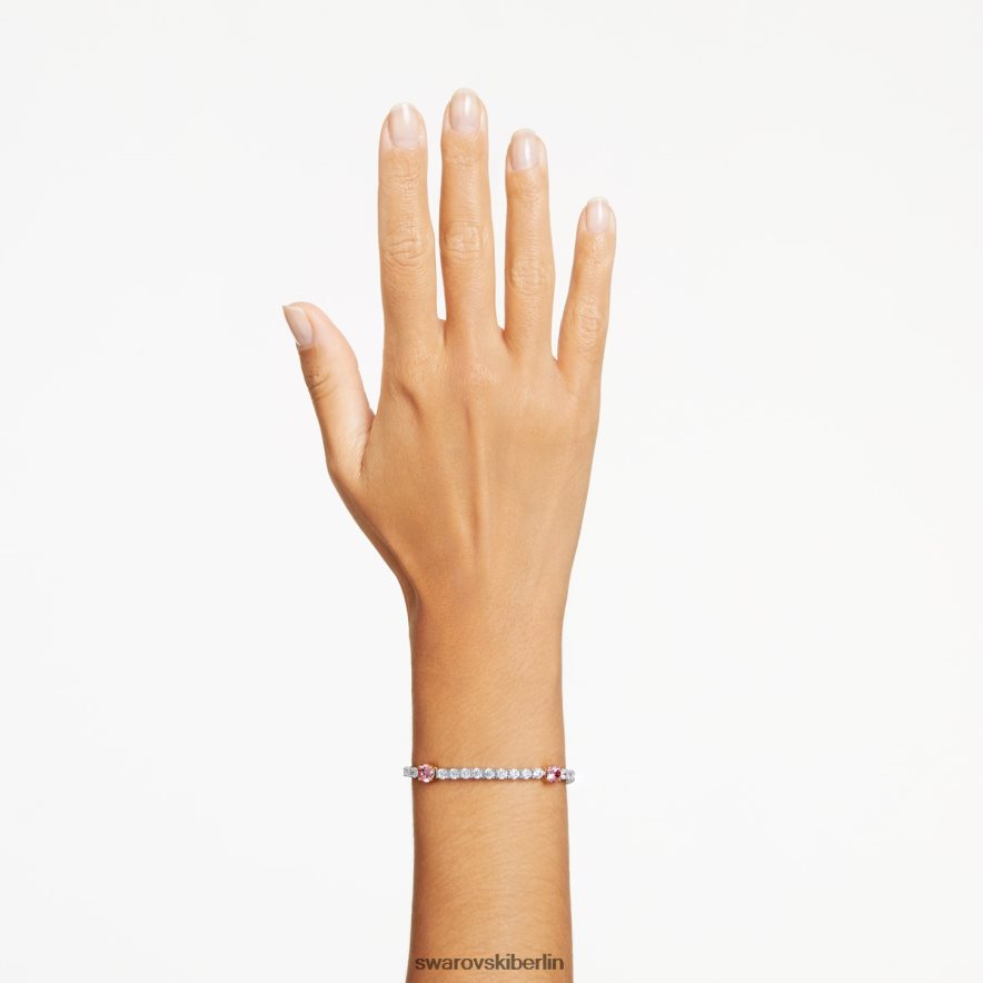 Swarovski Matrix-Tennisarmband Mischschliffe, rosa, rhodiniert Schmuck HLT448578