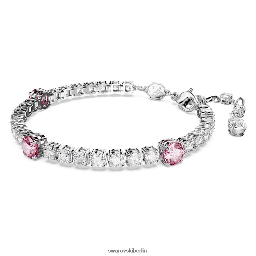 Swarovski Matrix-Tennisarmband Mischschliffe, rosa, rhodiniert Schmuck HLT448578