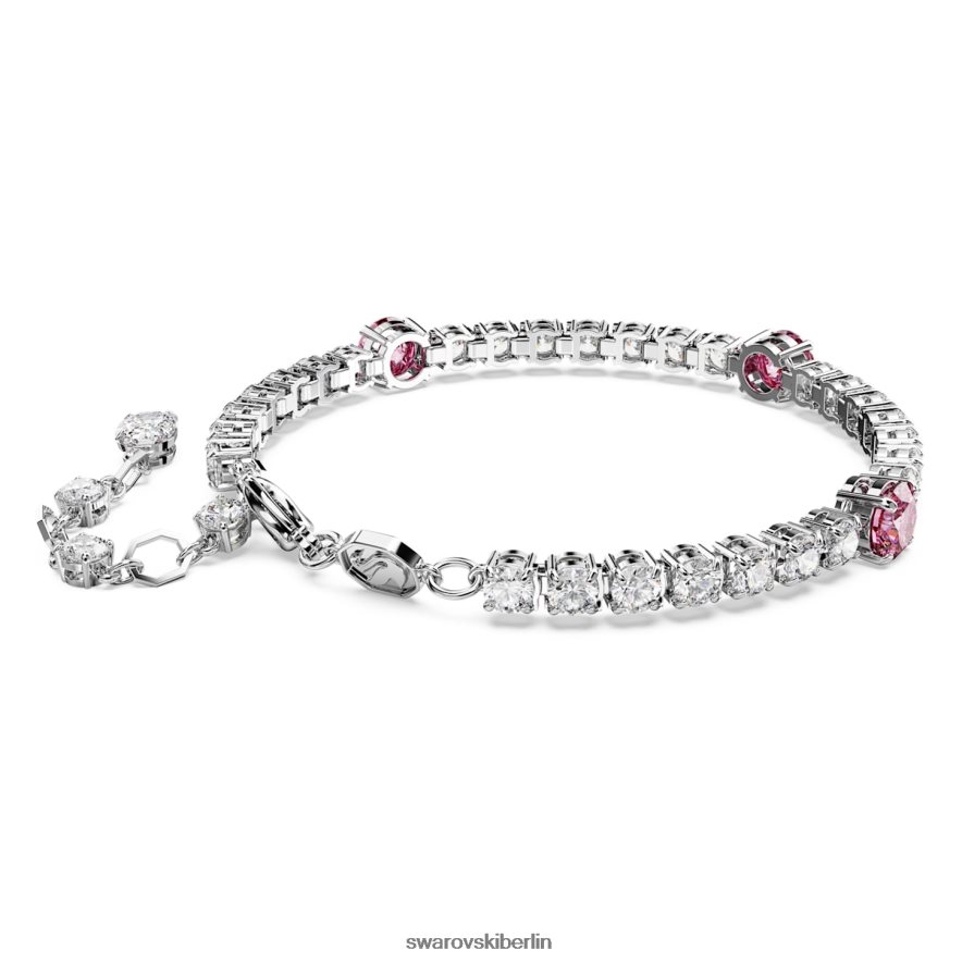 Swarovski Matrix-Tennisarmband Mischschliffe, rosa, rhodiniert Schmuck HLT448578