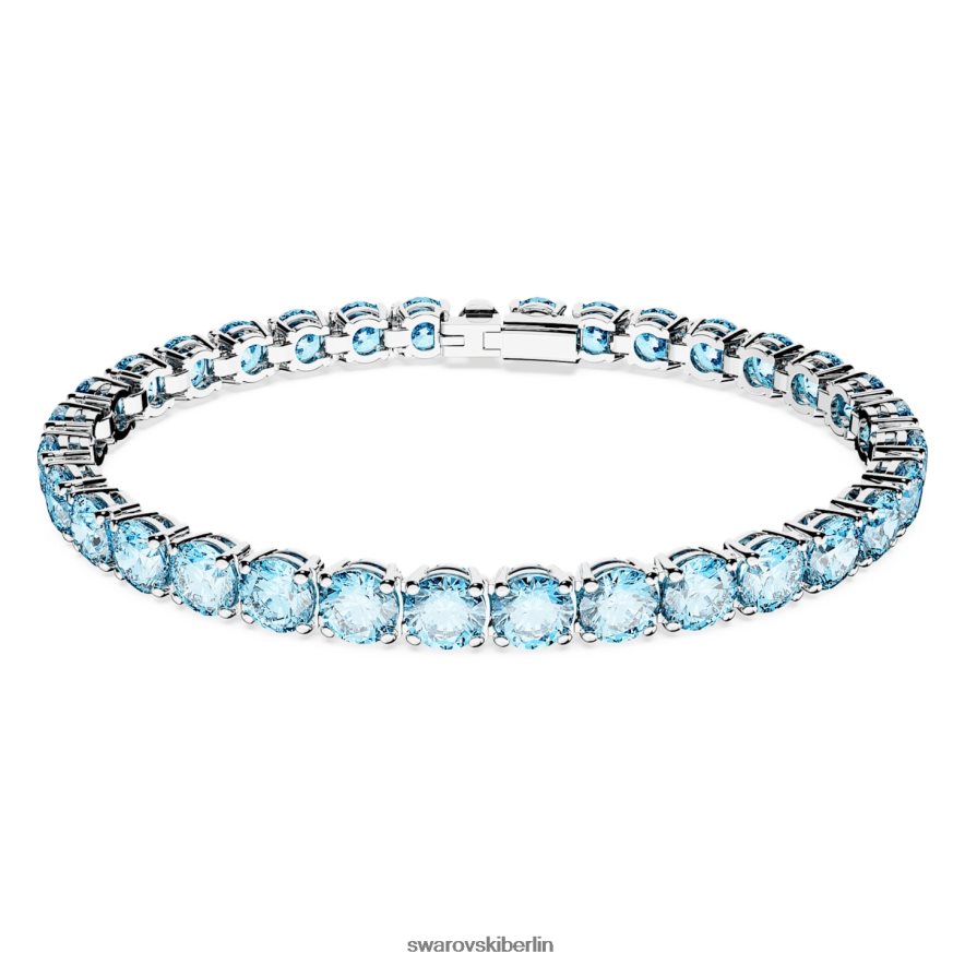 Swarovski Matrix-Tennisarmband Rundschliff, blau, rhodiniert Schmuck HLT448543