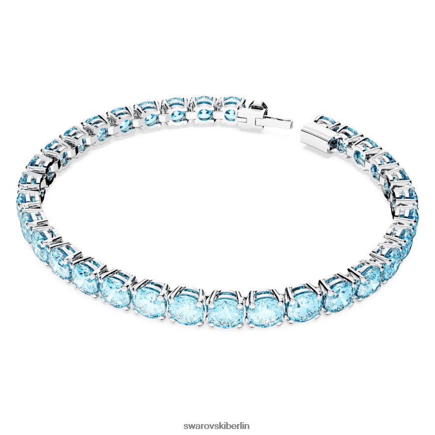 Swarovski Matrix-Tennisarmband Rundschliff, blau, rhodiniert Schmuck HLT448543