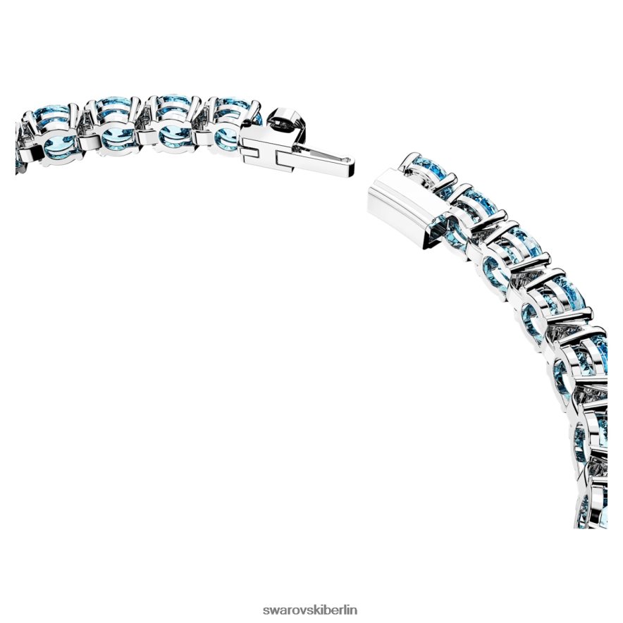 Swarovski Matrix-Tennisarmband Rundschliff, blau, rhodiniert Schmuck HLT448543