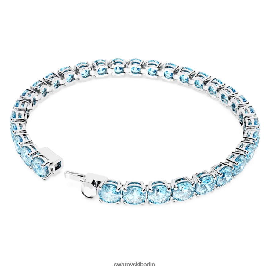 Swarovski Matrix-Tennisarmband Rundschliff, blau, rhodiniert Schmuck HLT448543