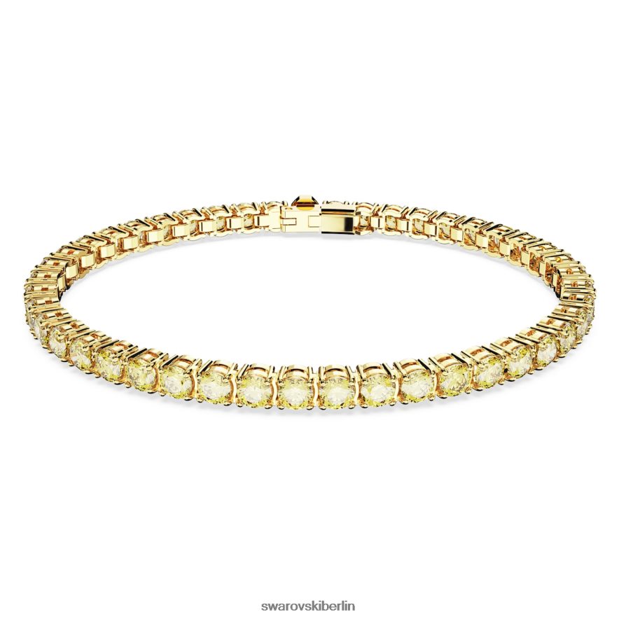 Swarovski Matrix-Tennisarmband Rundschliff, gelb, vergoldet Schmuck HLT448561