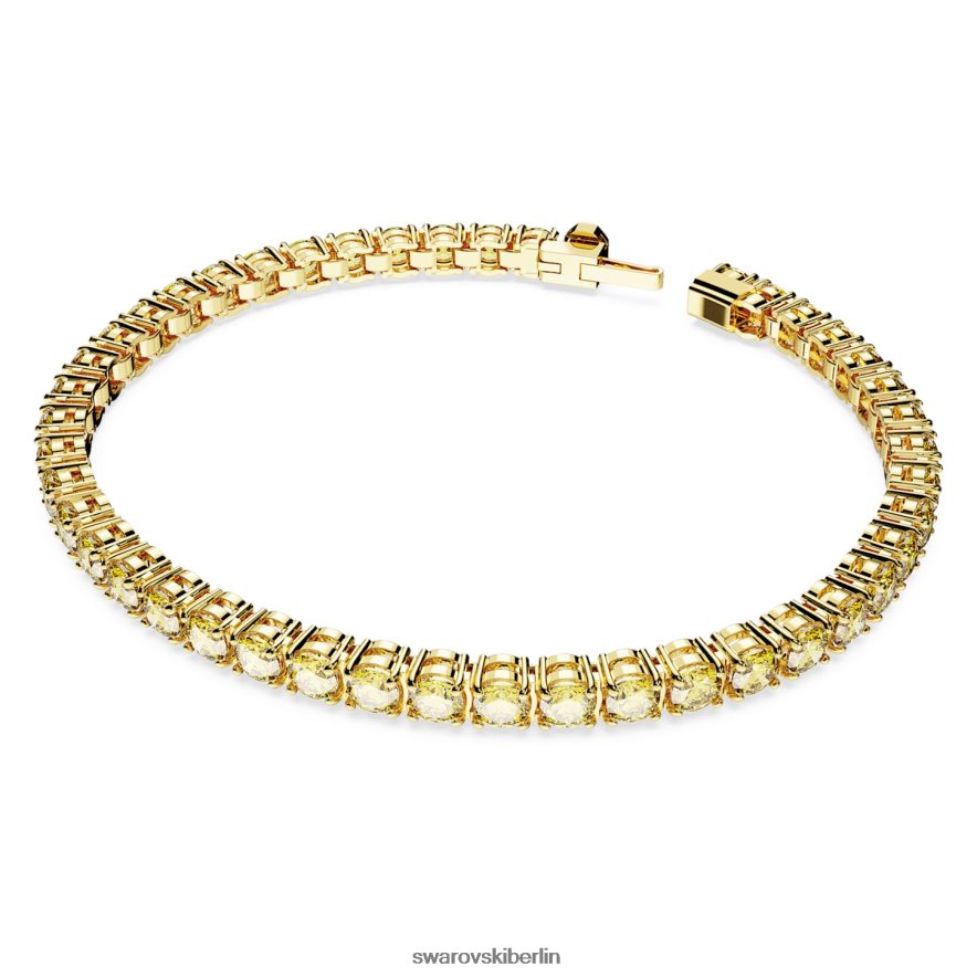 Swarovski Matrix-Tennisarmband Rundschliff, gelb, vergoldet Schmuck HLT448561