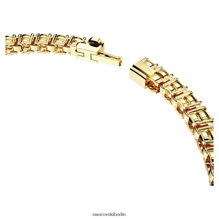 Swarovski Matrix-Tennisarmband Rundschliff, gelb, vergoldet Schmuck HLT448561