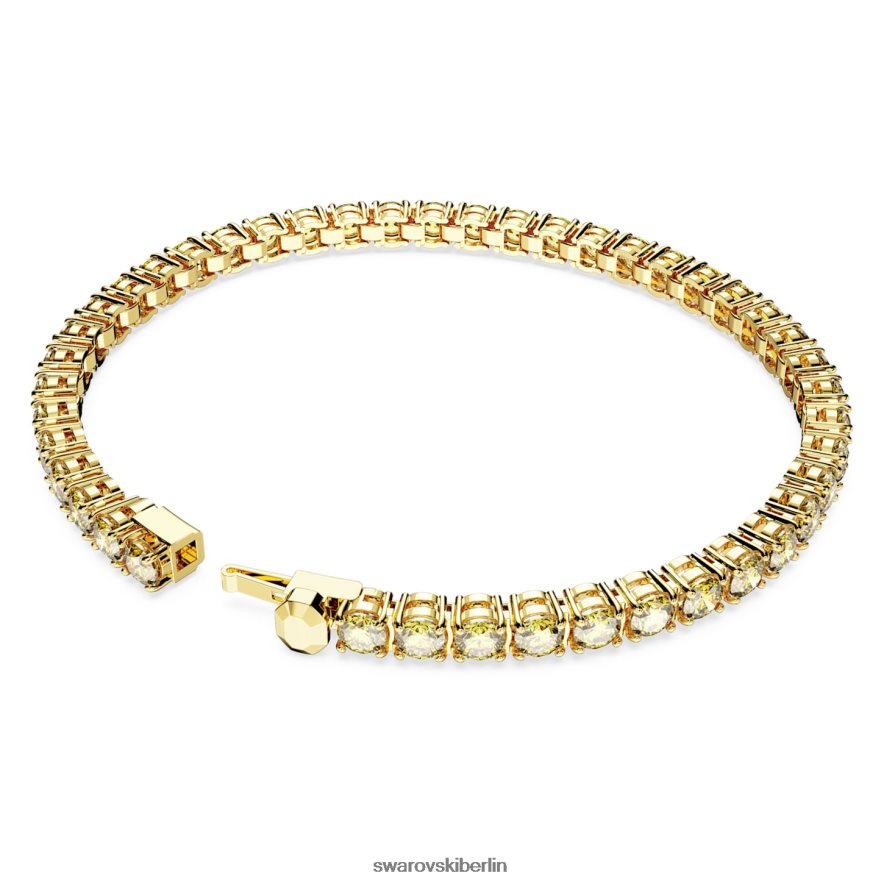 Swarovski Matrix-Tennisarmband Rundschliff, gelb, vergoldet Schmuck HLT448561