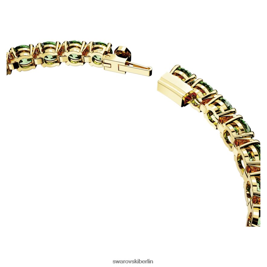Swarovski Matrix-Tennisarmband Rundschliff, grün, vergoldet Schmuck HLT448542