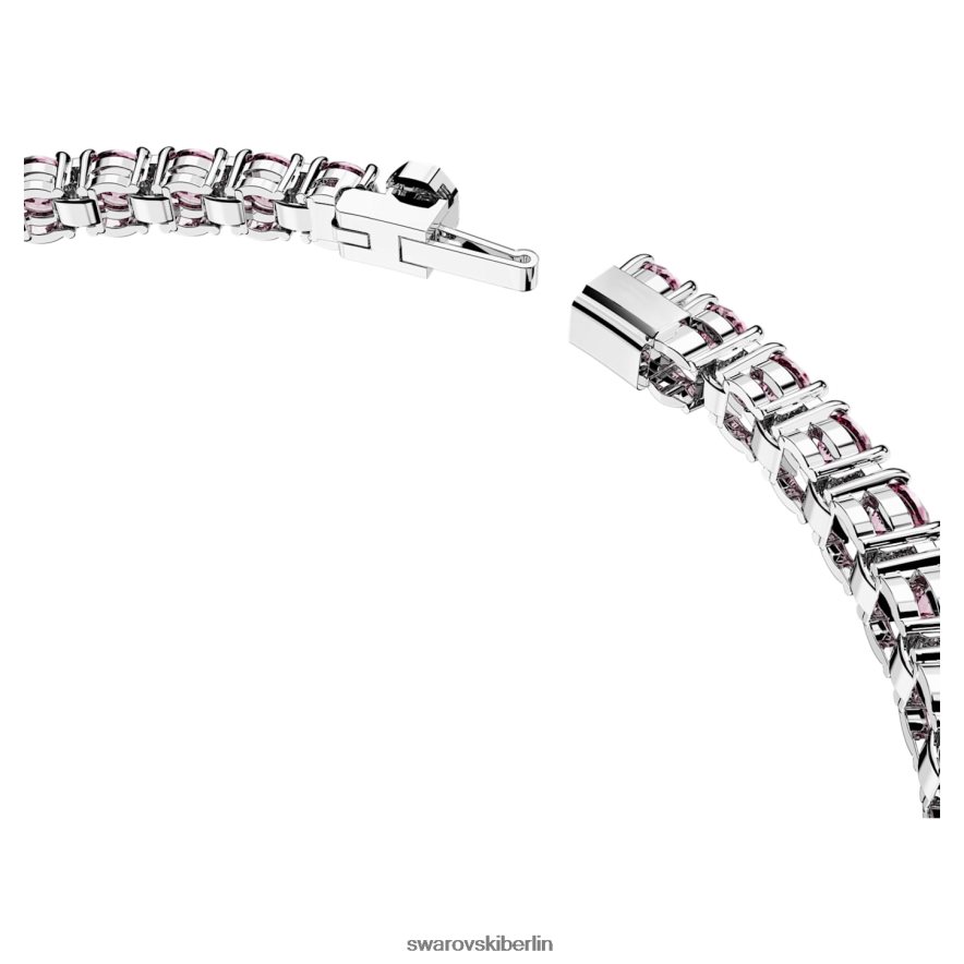 Swarovski Matrix-Tennisarmband Rundschliff, rosa, rhodiniert Schmuck HLT448554