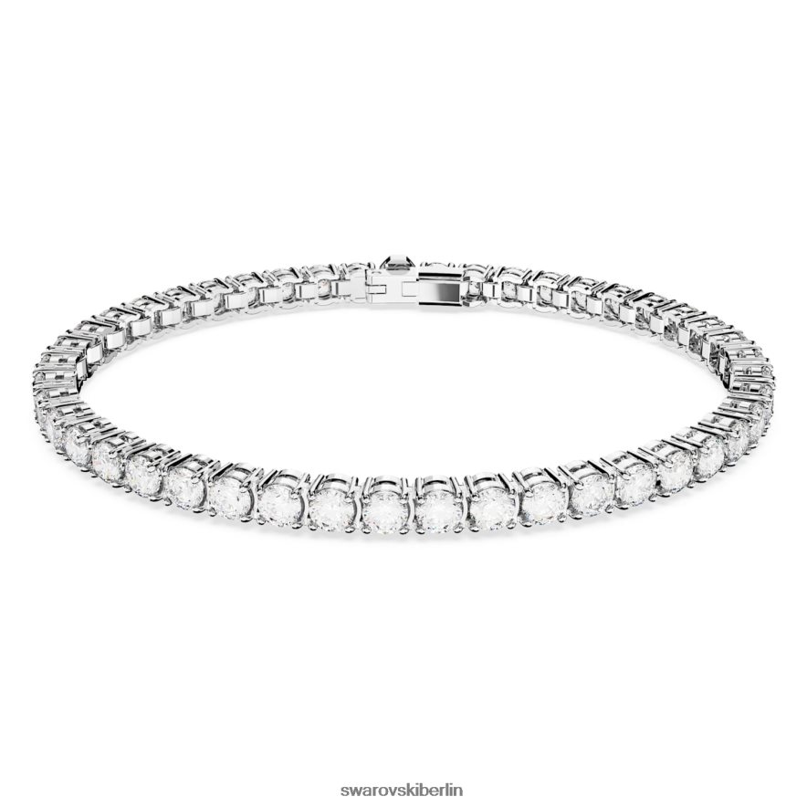Swarovski Matrix-Tennisarmband Rundschliff, weiß, rhodiniert Schmuck HLT448545