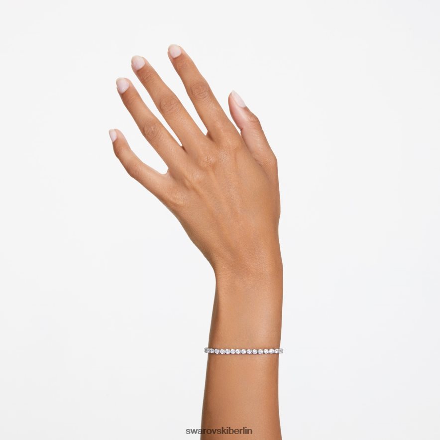 Swarovski Matrix-Tennisarmband Rundschliff, weiß, rhodiniert Schmuck HLT448545
