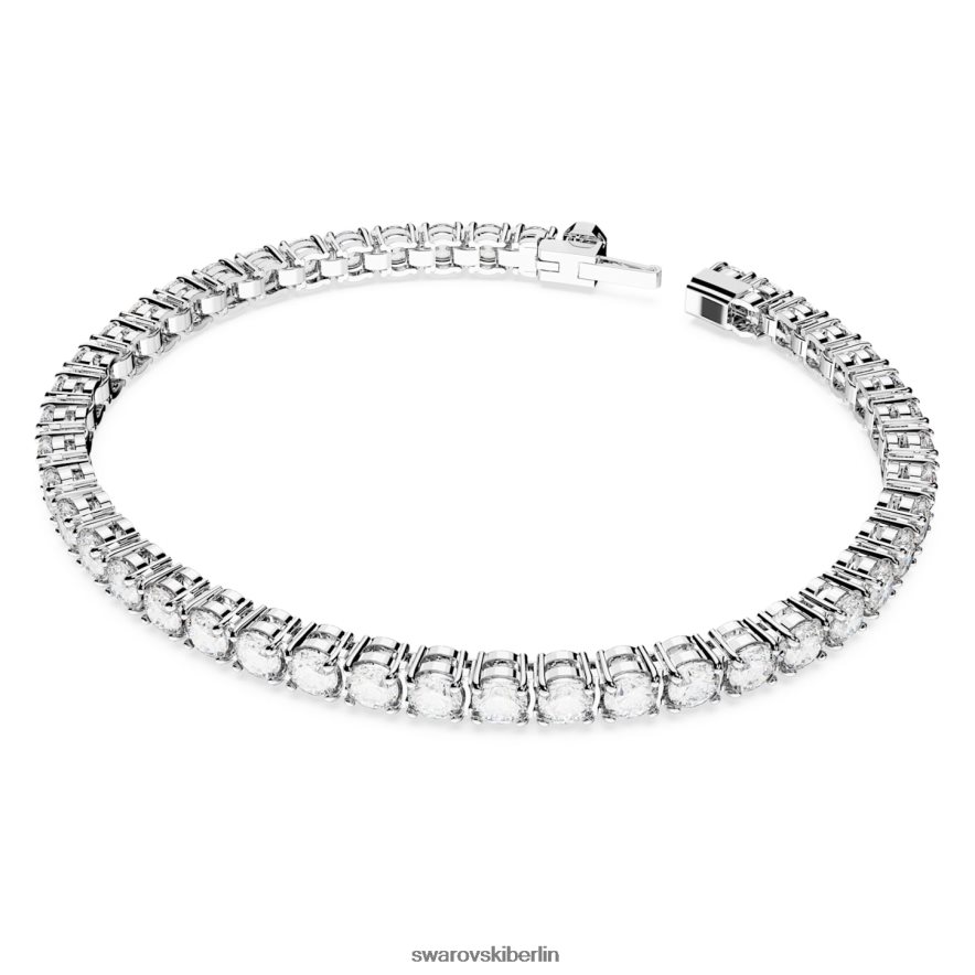 Swarovski Matrix-Tennisarmband Rundschliff, weiß, rhodiniert Schmuck HLT448545