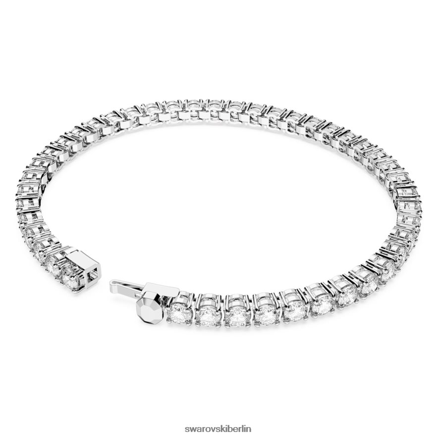 Swarovski Matrix-Tennisarmband Rundschliff, weiß, rhodiniert Schmuck HLT448545