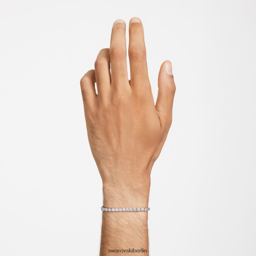 Swarovski Matrix-Tennisarmband Rundschliff, weiß, rhodiniert Schmuck HLT448545