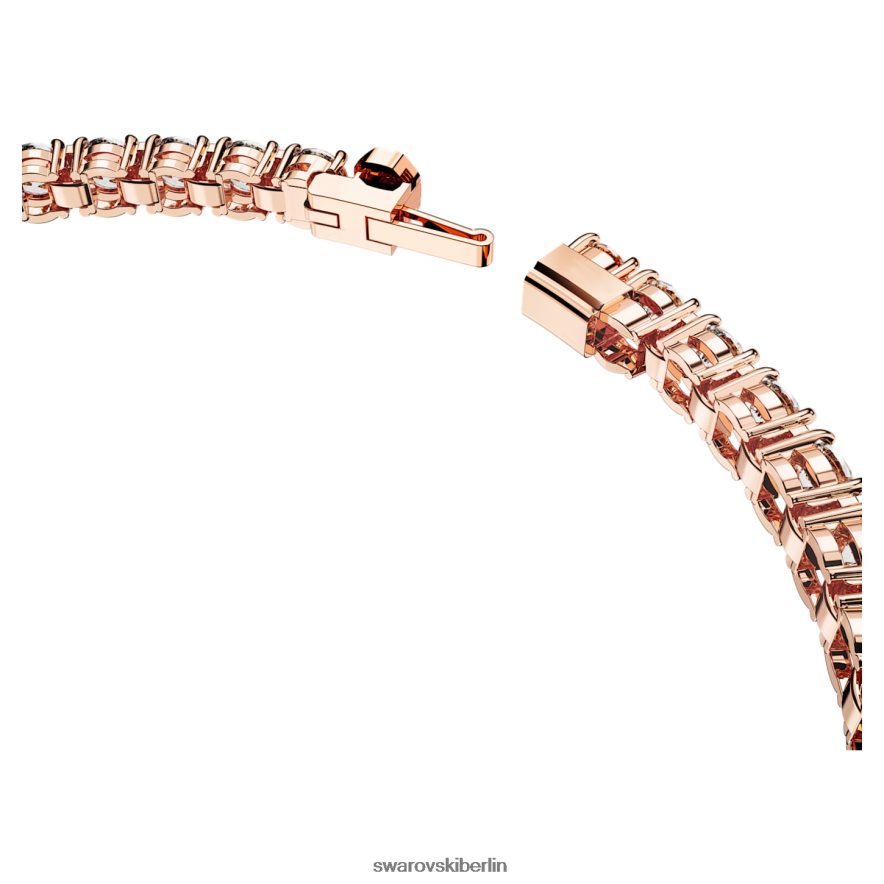 Swarovski Matrix-Tennisarmband Rundschliff, weiß, rosévergoldet Schmuck HLT448552