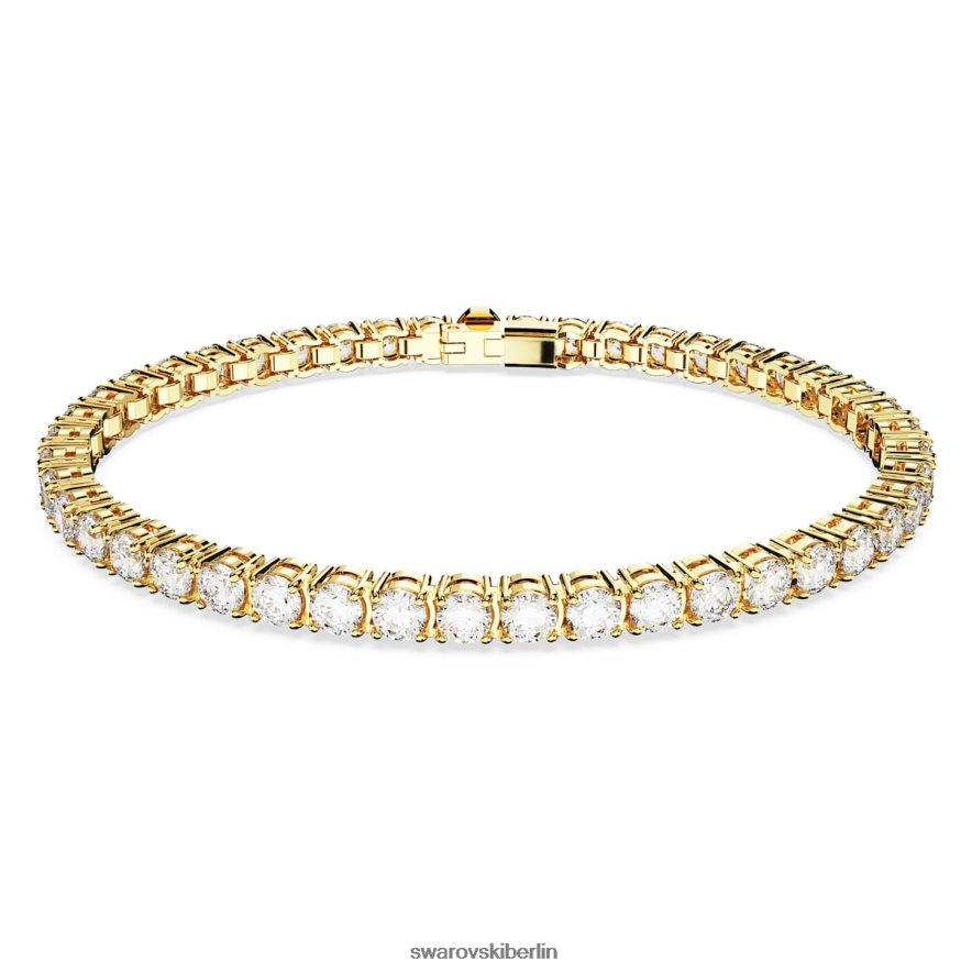 Swarovski Matrix-Tennisarmband Rundschliff, weiß, vergoldet Schmuck HLT448547