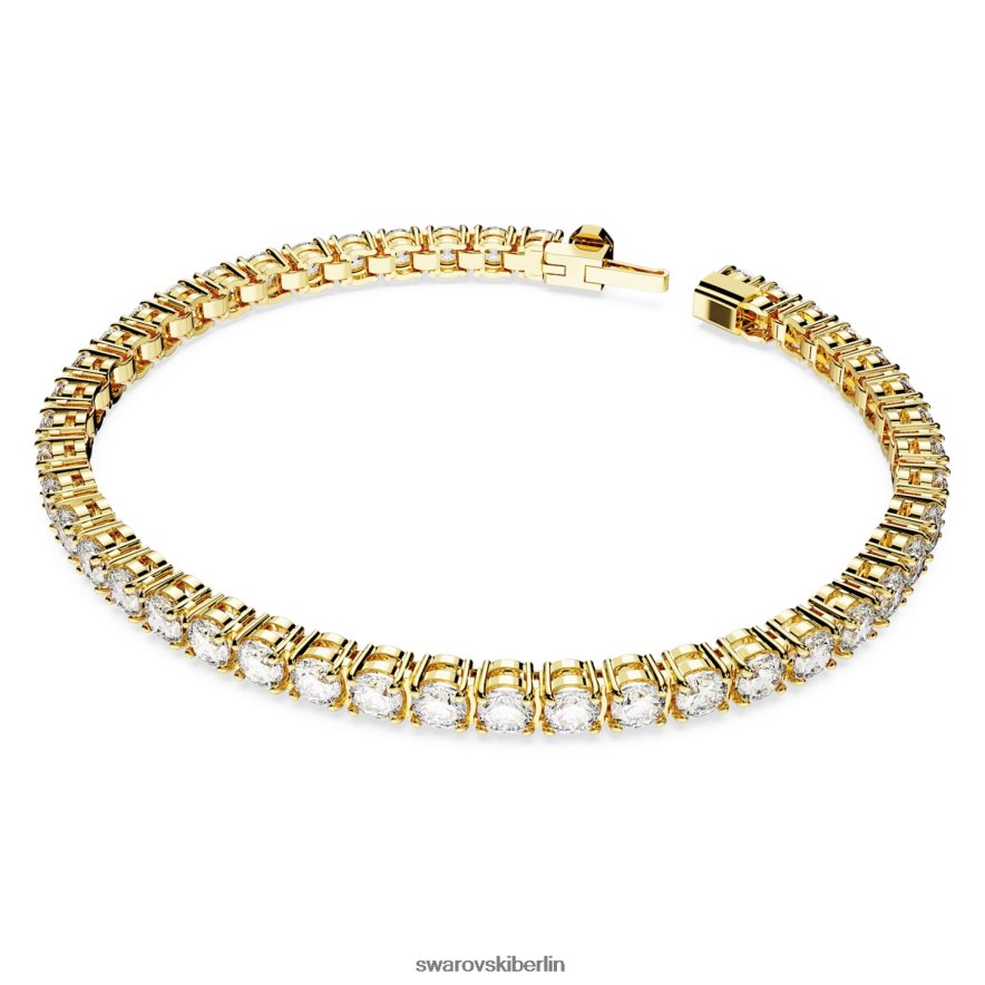 Swarovski Matrix-Tennisarmband Rundschliff, weiß, vergoldet Schmuck HLT448547