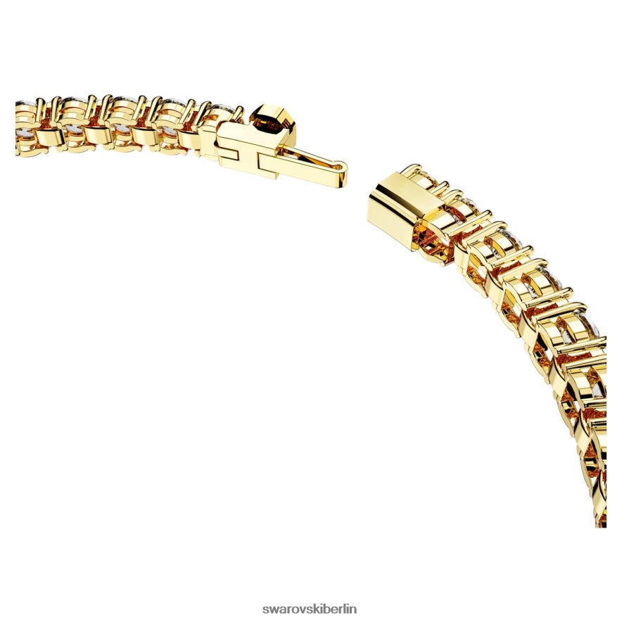 Swarovski Matrix-Tennisarmband Rundschliff, weiß, vergoldet Schmuck HLT448547
