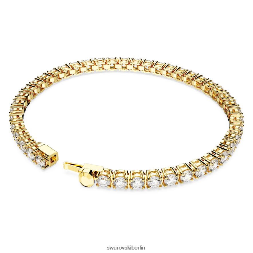 Swarovski Matrix-Tennisarmband Rundschliff, weiß, vergoldet Schmuck HLT448547