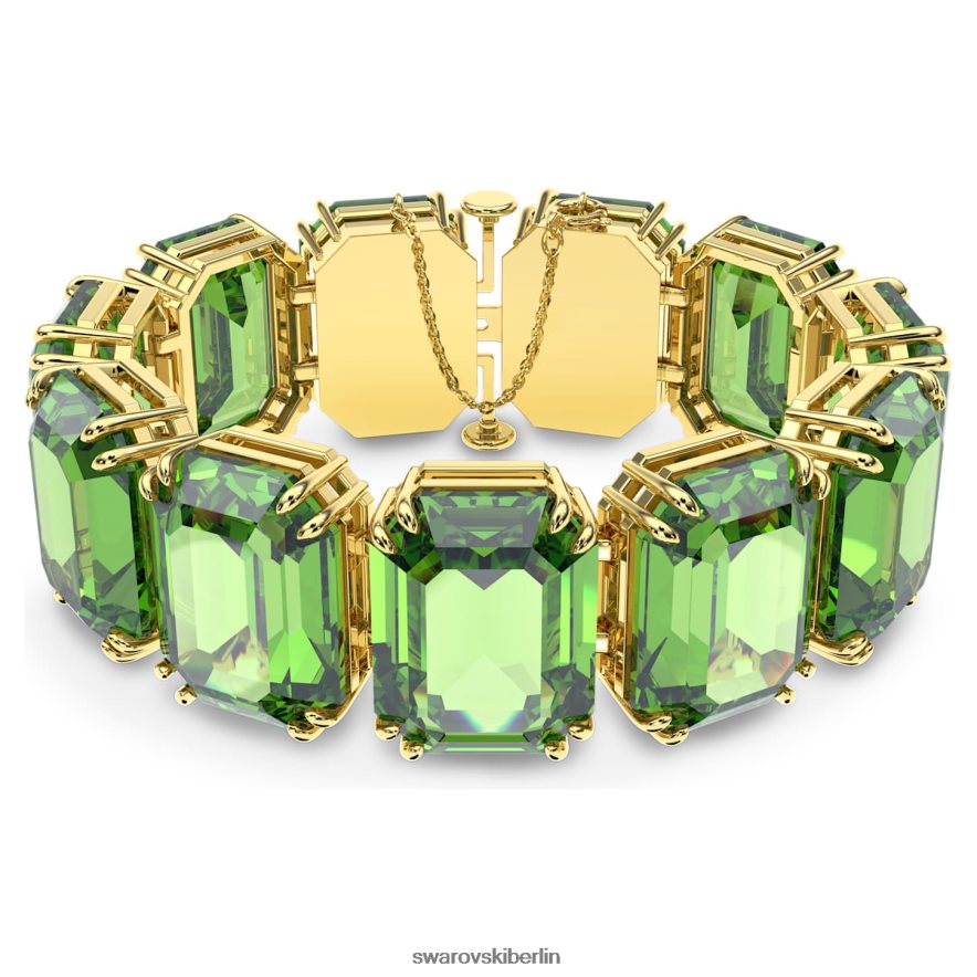 Swarovski Millenia-Armband Übergroße Kristalle, Achteckschliff, grün, vergoldet Schmuck HLT448587