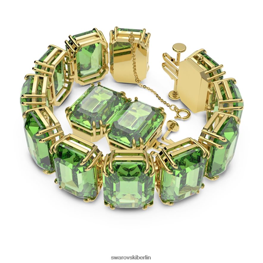Swarovski Millenia-Armband Übergroße Kristalle, Achteckschliff, grün, vergoldet Schmuck HLT448587