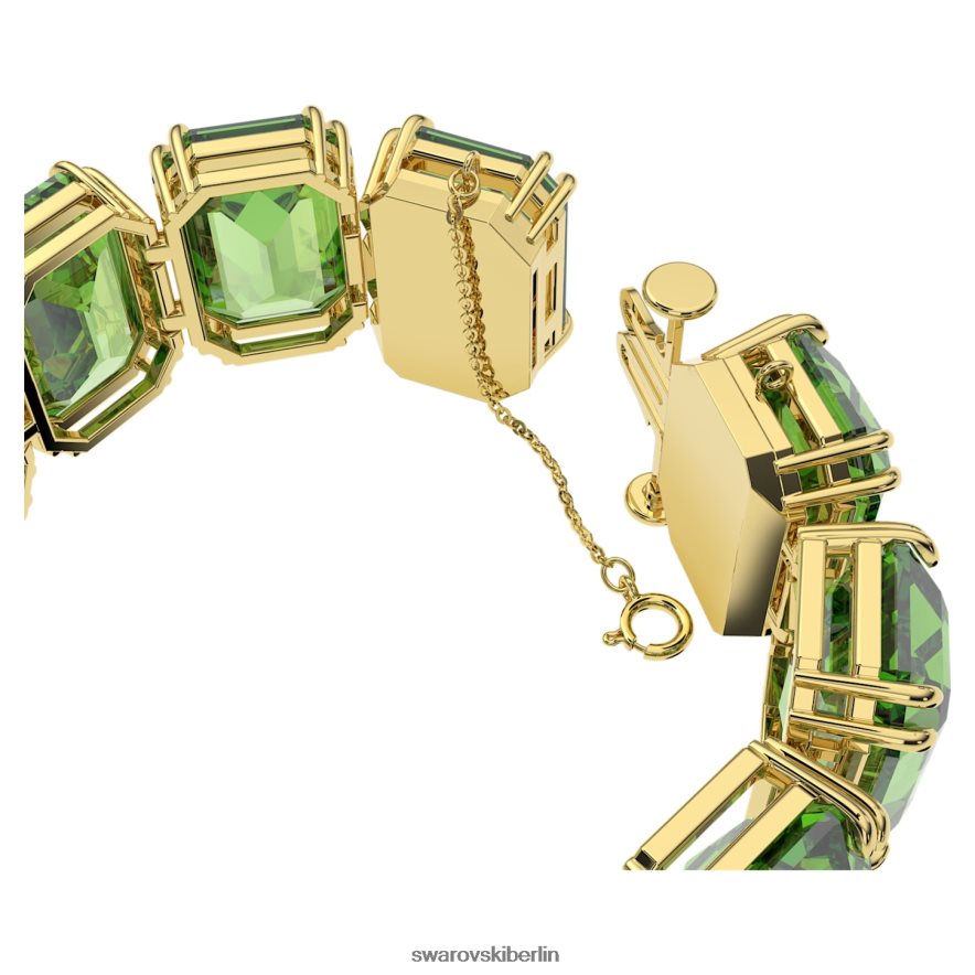 Swarovski Millenia-Armband Übergroße Kristalle, Achteckschliff, grün, vergoldet Schmuck HLT448587