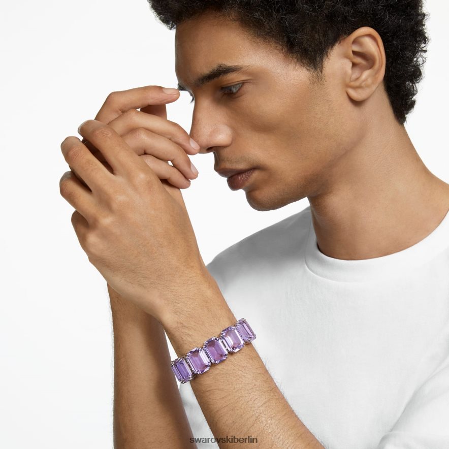 Swarovski Millenia-Armband Übergroße Kristalle, Achteckschliff, lila, rhodiniert Schmuck HLT448563