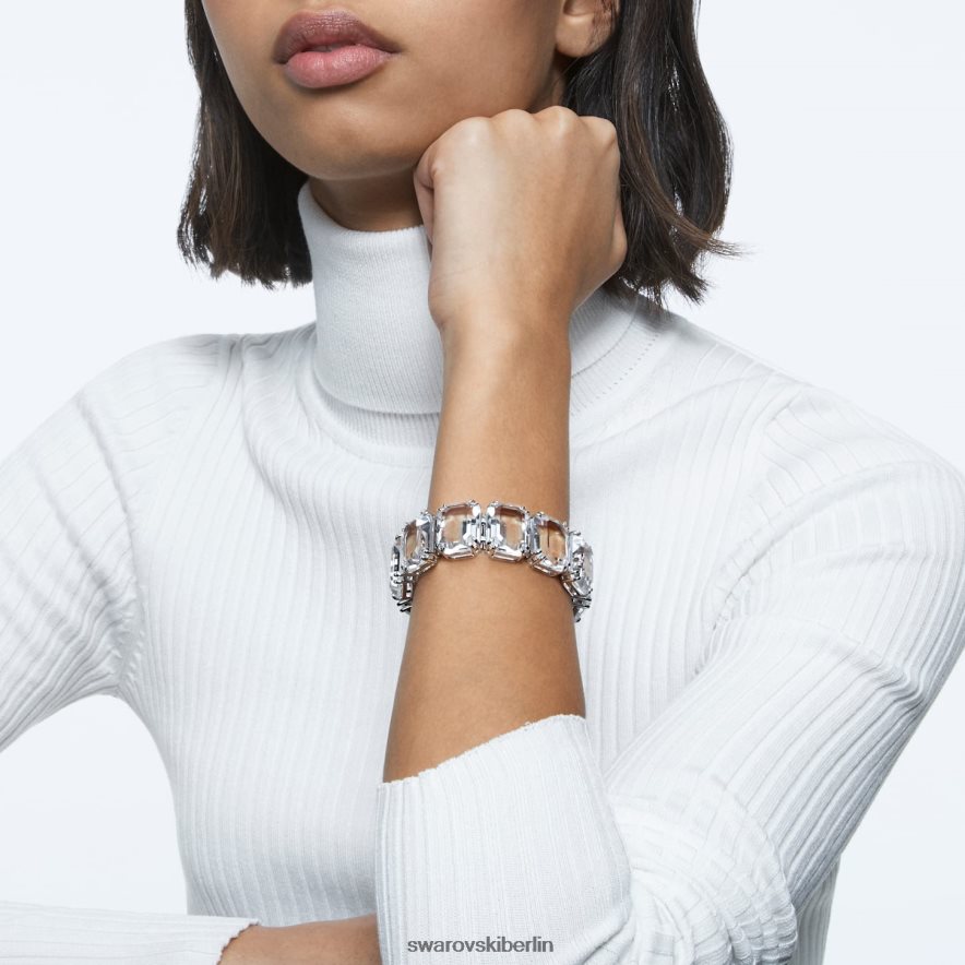 Swarovski Millenia-Armband Übergroße Kristalle, Achteckschliff, weiß, rhodiniert Schmuck HLT448557