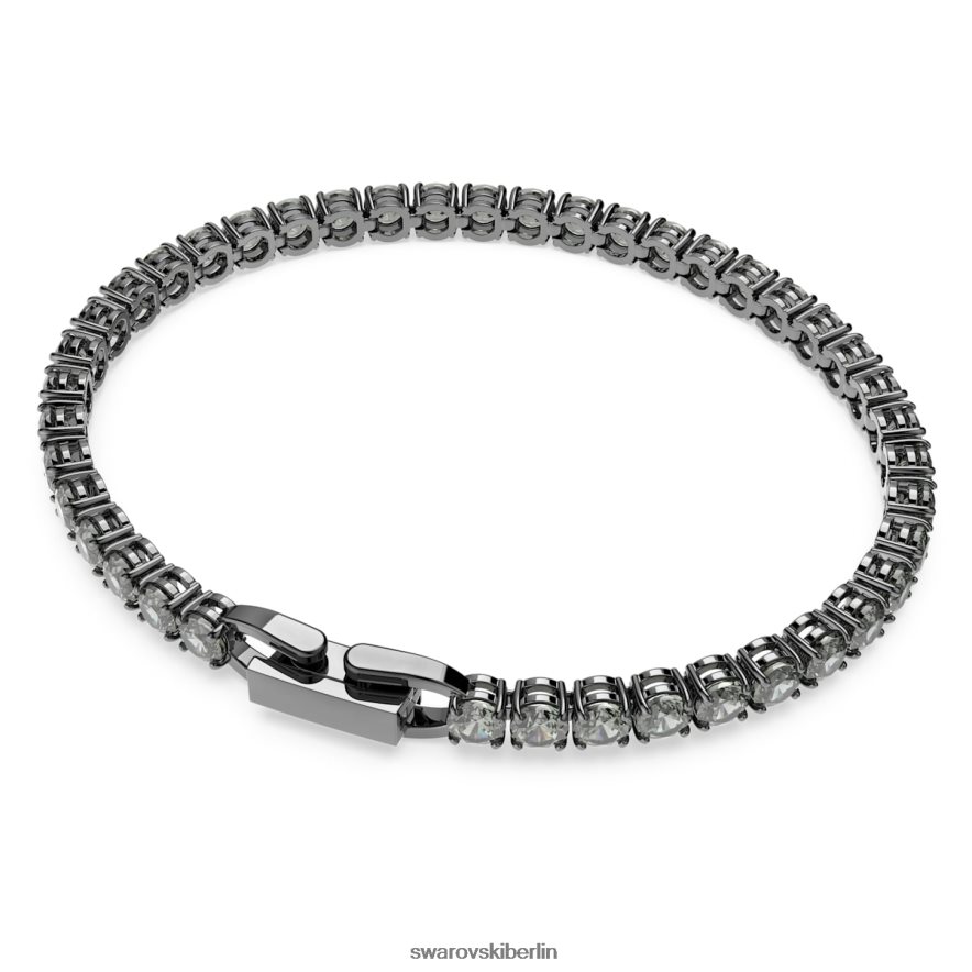 Swarovski Tennis-Deluxe-Armband Rundschliff, grau, rutheniumbeschichtet Schmuck HLT448550