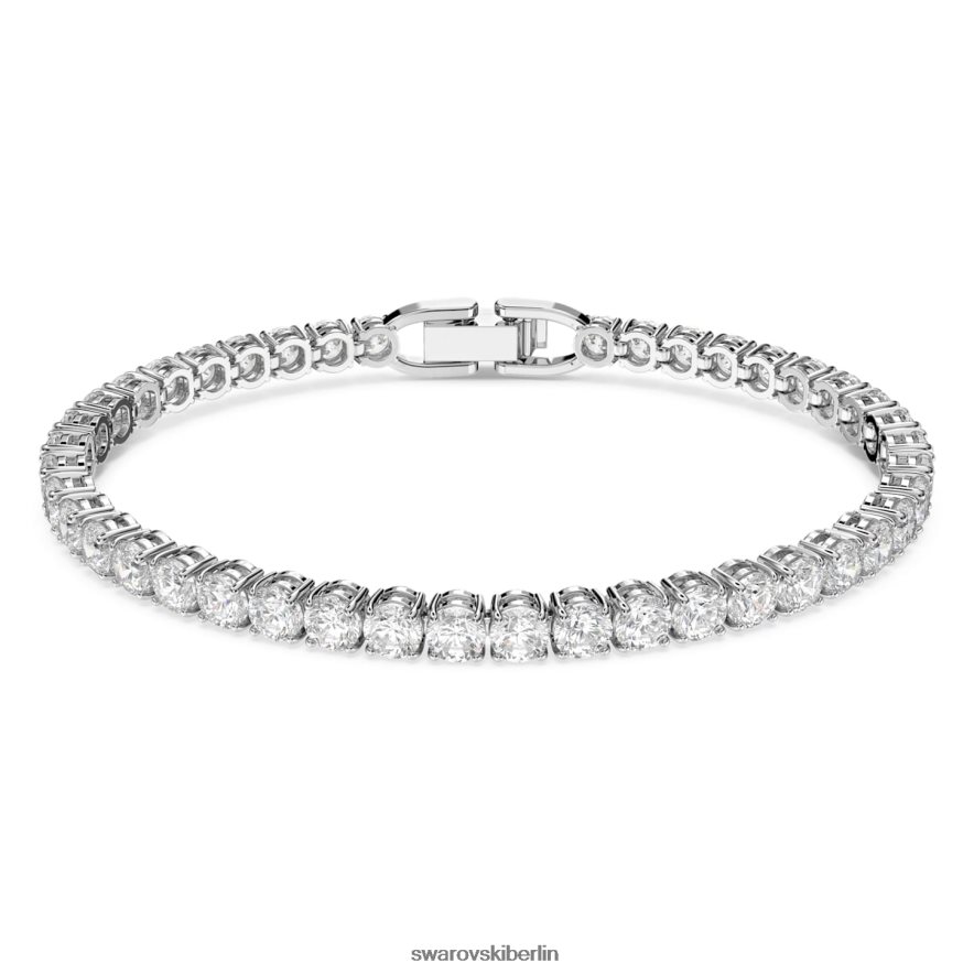Swarovski Tennis-Deluxe-Armband Rundschliff, weiß, rhodiniert Schmuck HLT448556