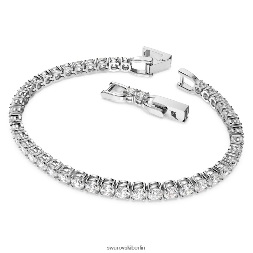 Swarovski Tennis-Deluxe-Armband Rundschliff, weiß, rhodiniert Schmuck HLT448556