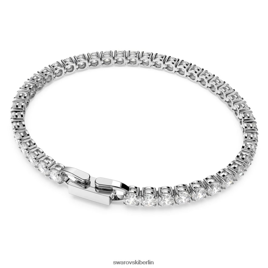 Swarovski Tennis-Deluxe-Armband Rundschliff, weiß, rhodiniert Schmuck HLT448556