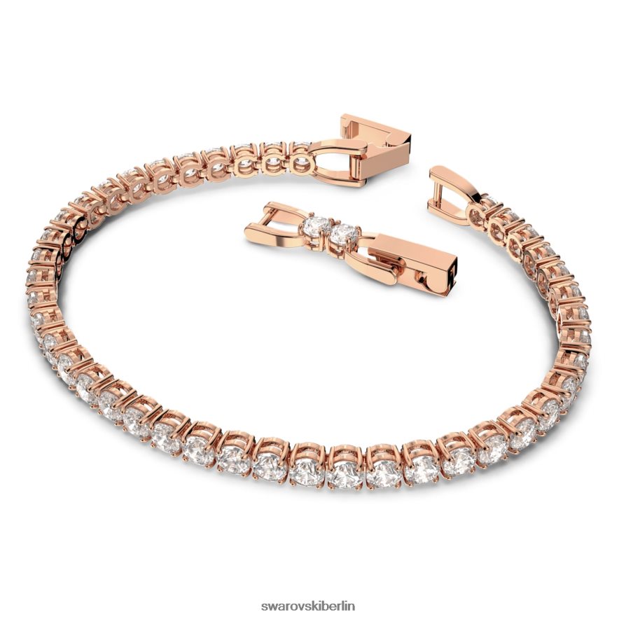 Swarovski Tennis-Deluxe-Armband Rundschliff, weiß, rosévergoldet Schmuck HLT448553