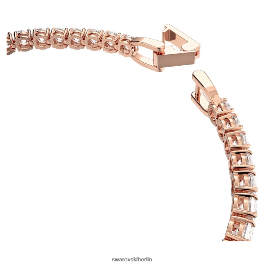 Swarovski Tennis-Deluxe-Armband Rundschliff, weiß, rosévergoldet Schmuck HLT448573