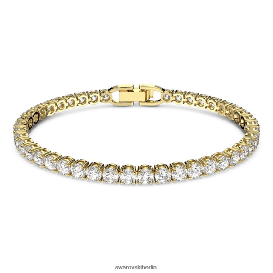 Swarovski Tennis-Deluxe-Armband Rundschliff, weiß, vergoldet Schmuck HLT448585