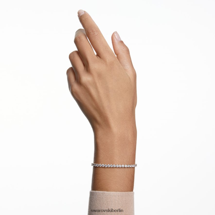 Swarovski Tennis-Deluxe-Armband Rundschliff, weiß, vergoldet Schmuck HLT448585