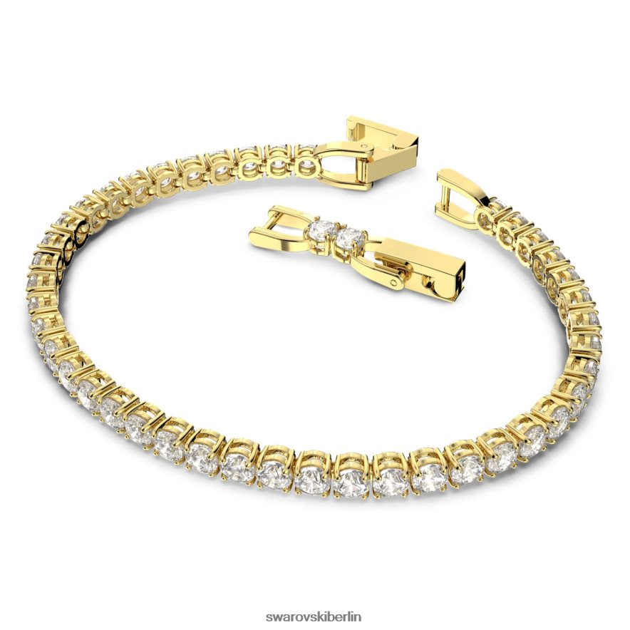 Swarovski Tennis-Deluxe-Armband Rundschliff, weiß, vergoldet Schmuck HLT448585