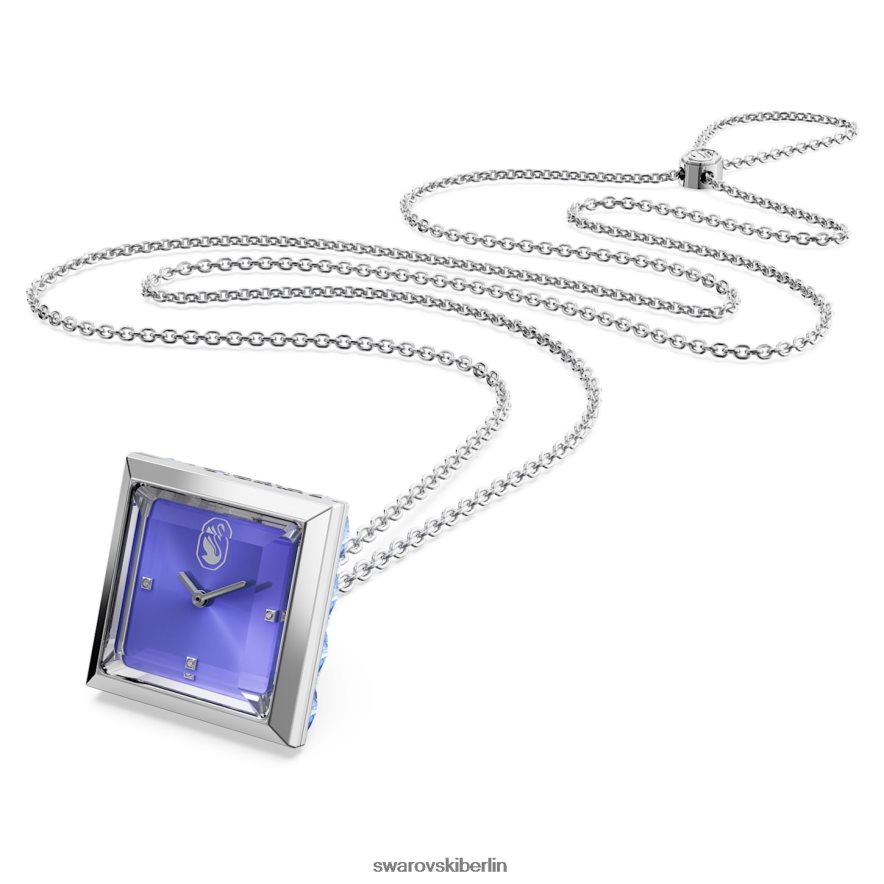 Swarovski Anhängeruhr Dreiecksschliff, blau, Edelstahl Schmuck HLT448230