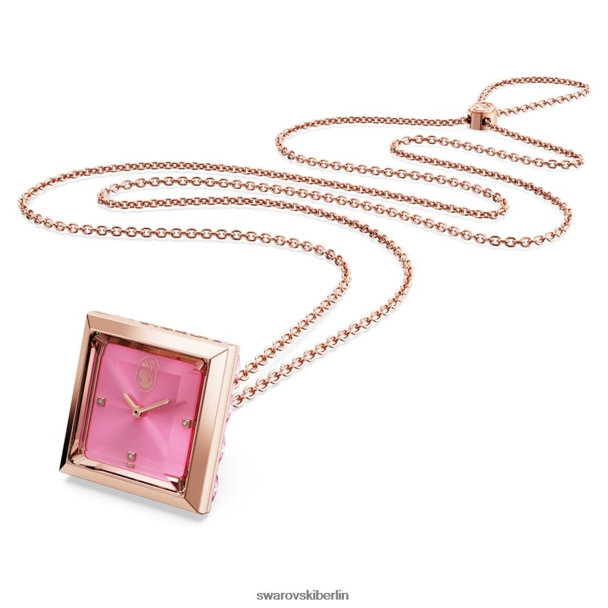 Swarovski Anhängeruhr Dreiecksschliff, rosa, roségoldfarbenes Finish Schmuck HLT448333