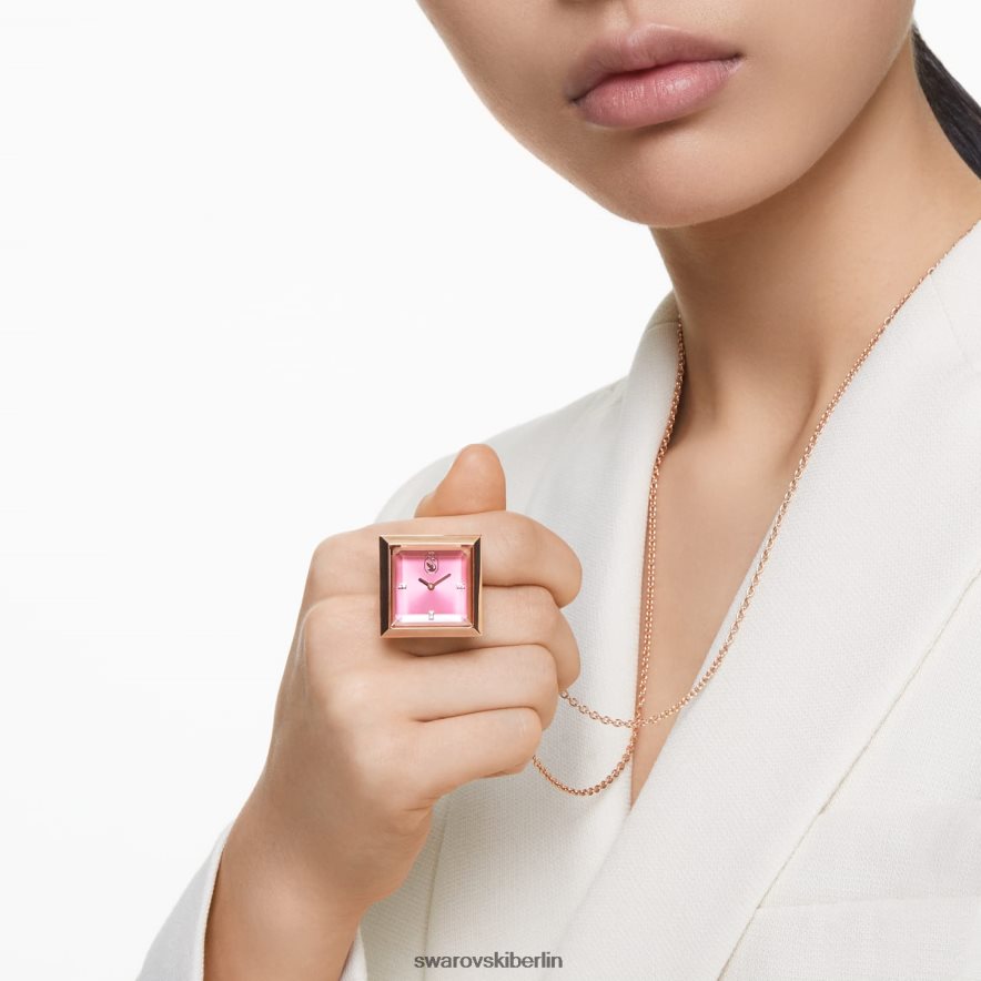 Swarovski Anhängeruhr Dreiecksschliff, rosa, roségoldfarbenes Finish Schmuck HLT448333