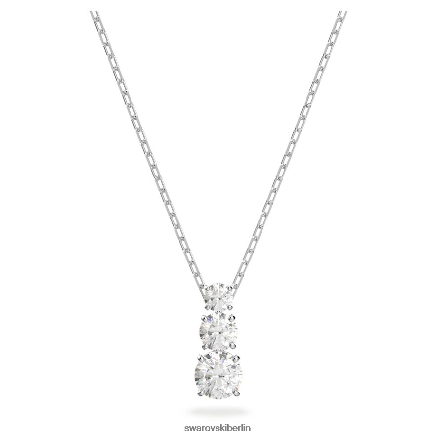 Swarovski Attraktiv-Trilogie-Anhänger Rundschliff, weiß, rhodiniert Schmuck HLT448173