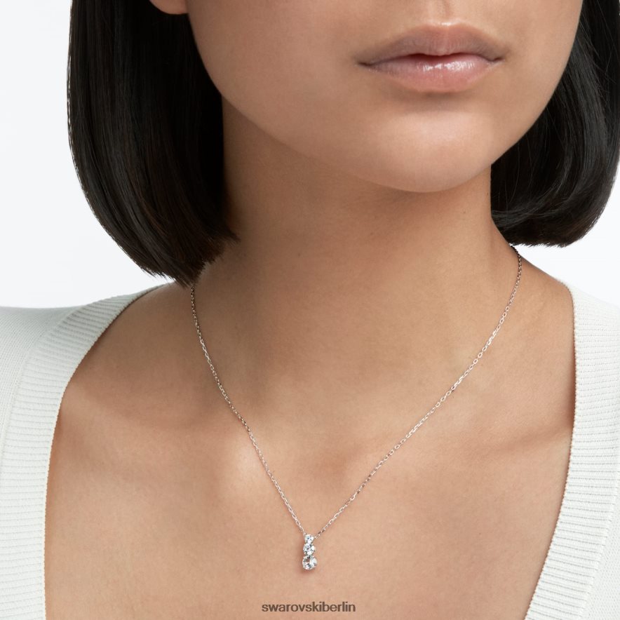 Swarovski Attraktiv-Trilogie-Anhänger Rundschliff, weiß, rhodiniert Schmuck HLT448173