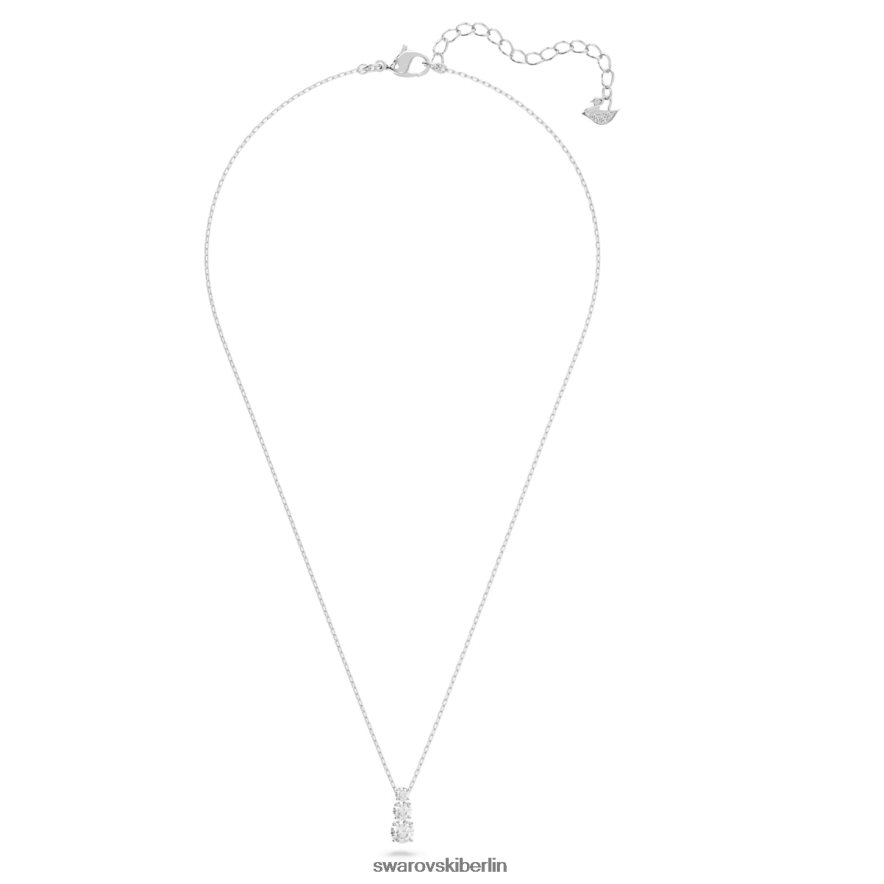Swarovski Attraktiv-Trilogie-Anhänger Rundschliff, weiß, rhodiniert Schmuck HLT448173