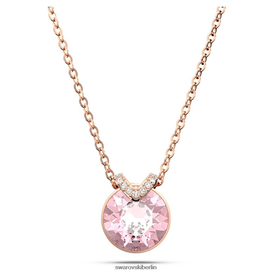 Swarovski Bella V Anhänger runder Schliff, rosa, rosévergoldet Schmuck HLT448184